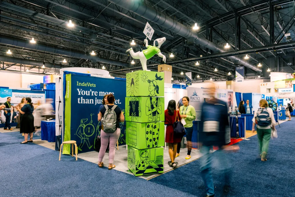 IndeVets veterinary trade show booth designed by J2