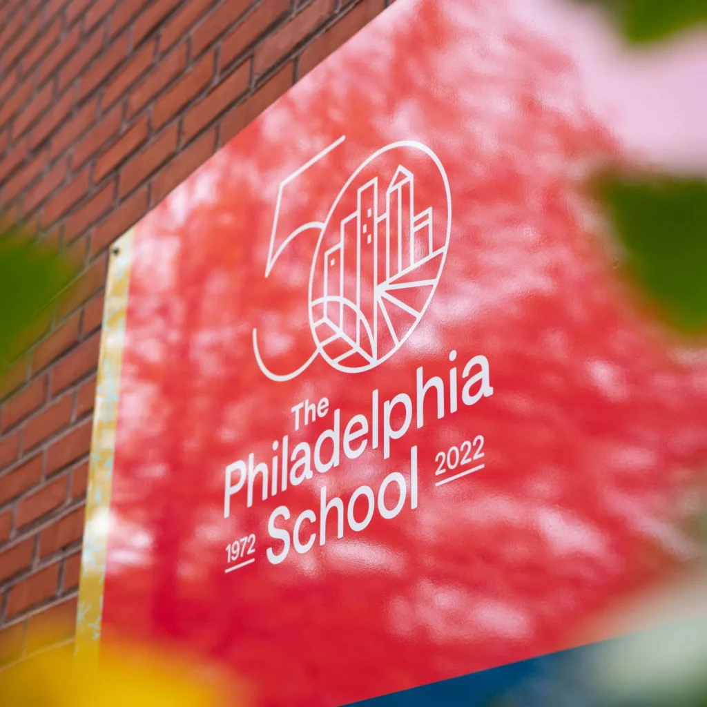 The Philadelphia School exterior signage design by J2