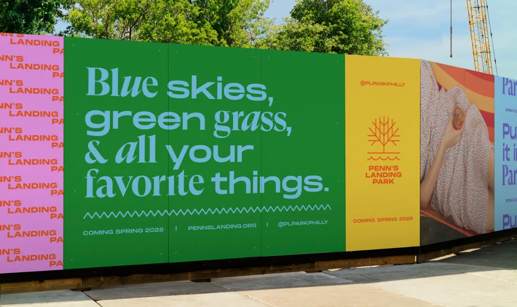 Construction hoarding designs outside of park site