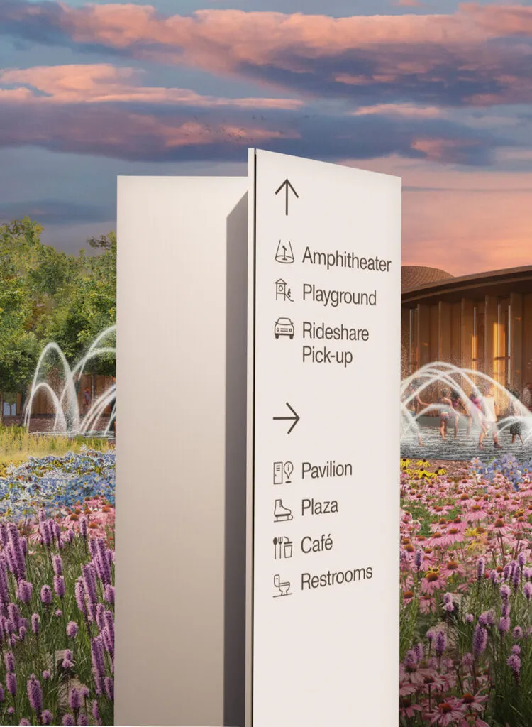 Penns Landing Park directional sign