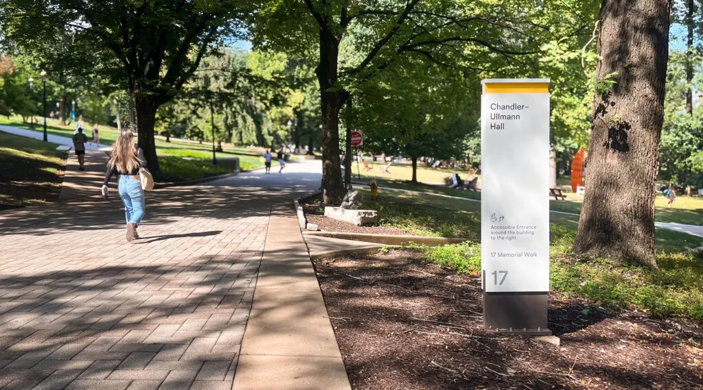 Lehigh University outdoor free-standing directional.