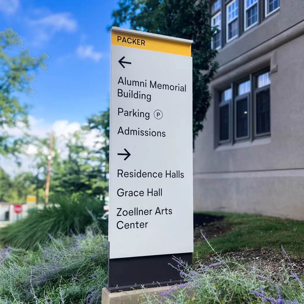 Lehigh University outdoor freestanding directional.