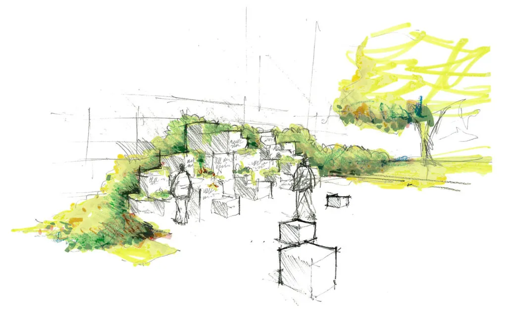 Sketch of innovator walk of fame blocks