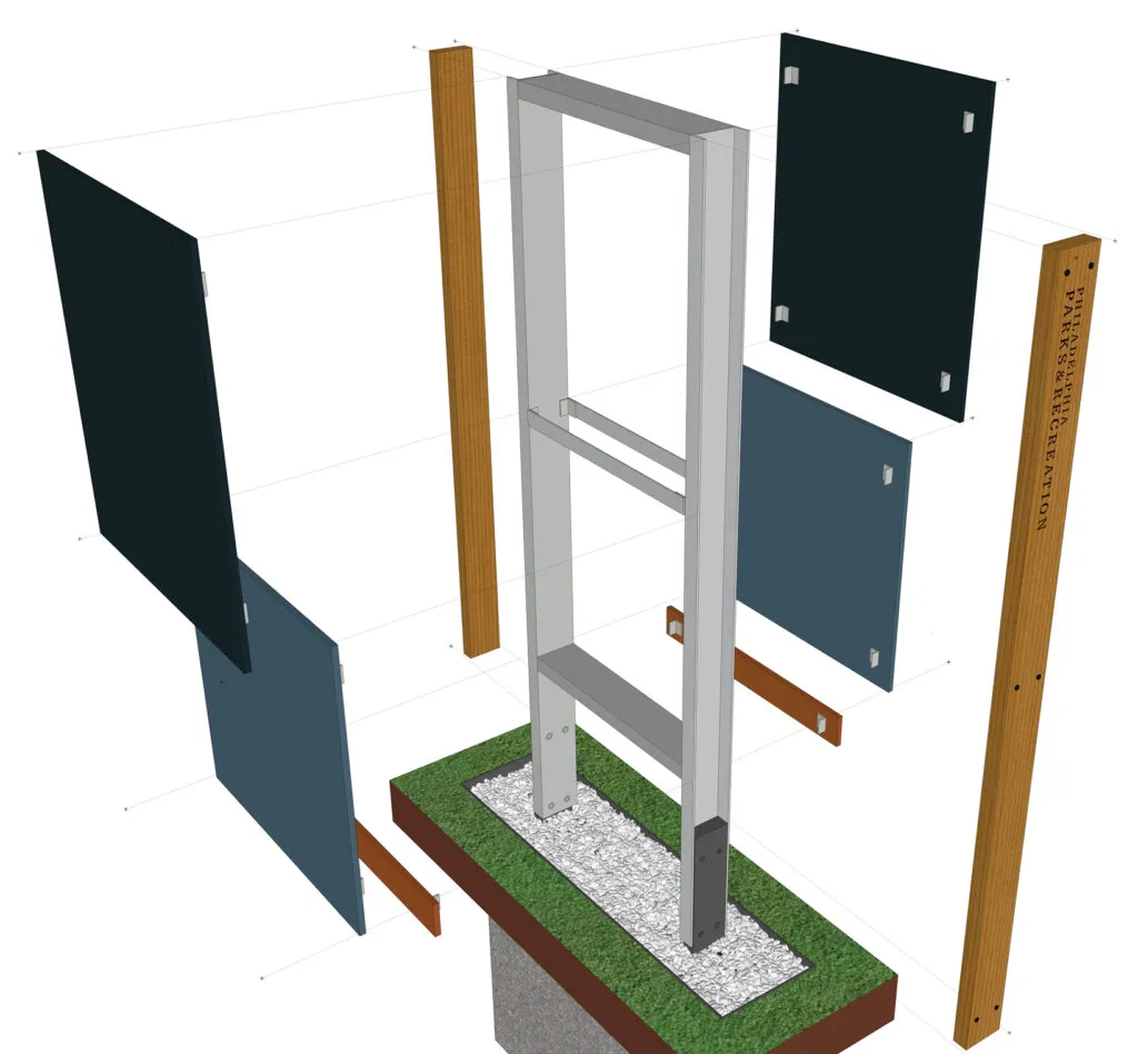 3D expanded view of the sign construction