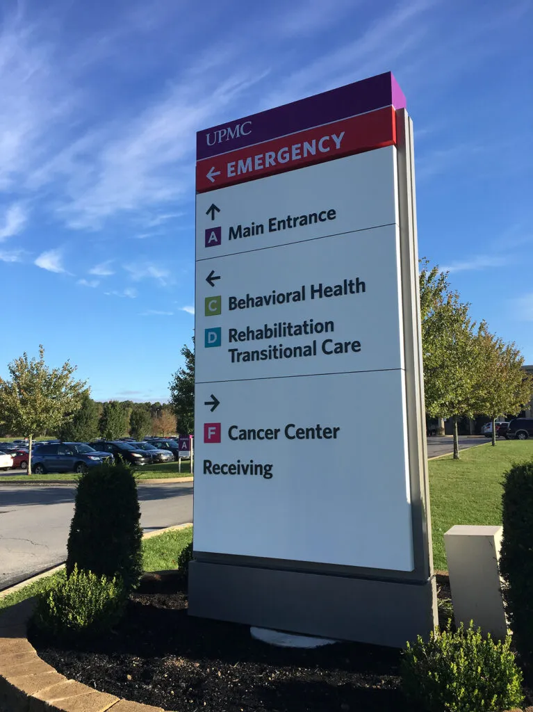 Another photo example of letter system being used on a large vehicular directional.